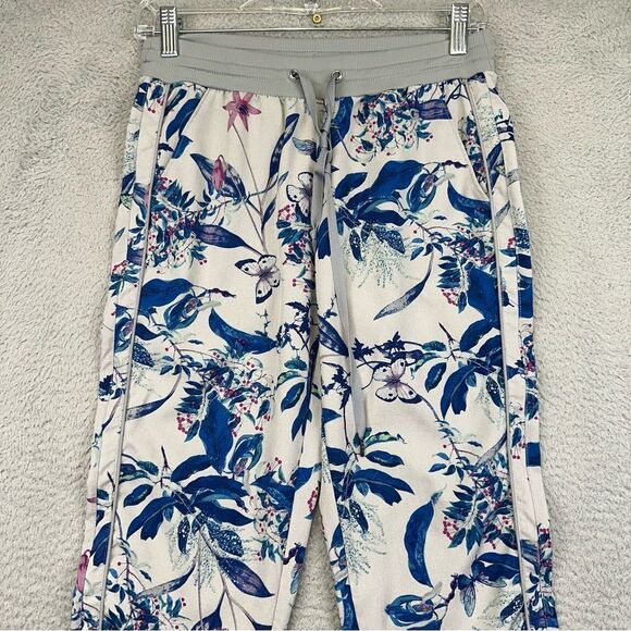 Gap Fit Jogger Pants Womens Extra Small Gray Blue Floral Stretch Athleisure Yoga - Picture 2 of 13